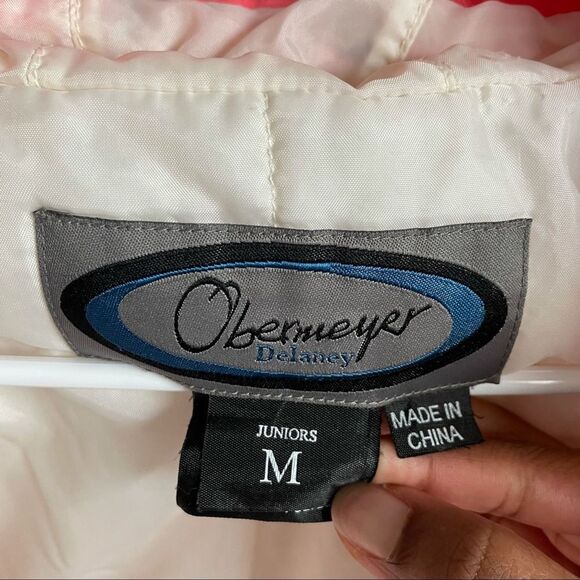 Obermeyer Delaney Luke Ski Jacket Floral Insulated Pink Youth Girls M - Picture 5 of 8